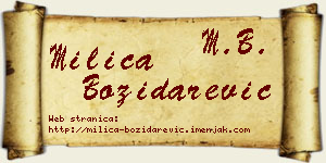 Milica Božidarević vizit kartica
